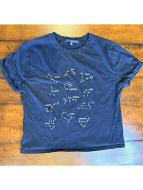 One Clothing LA - Zodiac Cropped Tee - Black, Size XS